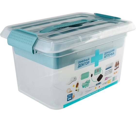 Изображение товара Домашняя аптечка-контейнер с вкладышем Полимербыт SMARTBOX М, 6 л 434820300