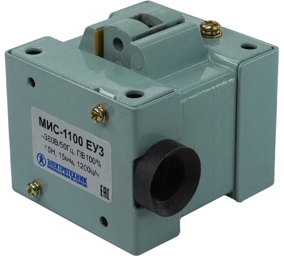 Изображение товара Электромагнит Электротехник МИС-1100 ЕУ3, 380В, тянущее исполнение, ПВ 100%, IP20, с жесткими выводами ET504396