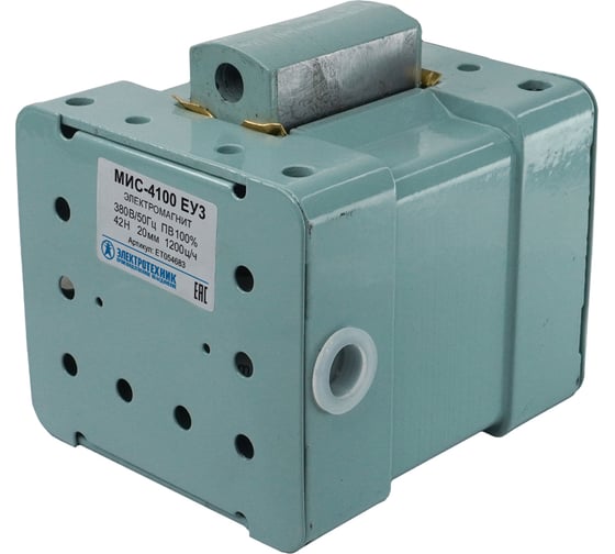 Изображение товара Электромагнит Электротехник МИС-4100 ЕУ3, 380В, тянущее исполнение, ПВ 100%, IP20, с жесткими выводами ET054683
