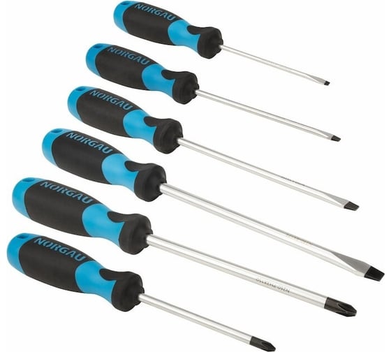 Изображение товара Набор отверток NORGAU 6 предметов (SL-PZ), NBS250-002, Industrial 062001104