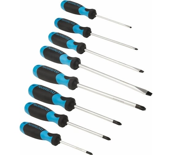 Изображение товара Набор отверток NORGAU 8 предметов (SL, PH, PZ) NBS250-005, Industrial 062001107