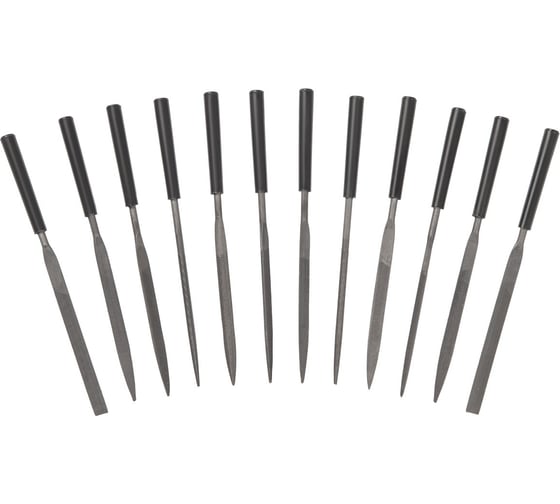 Изображение товара Набор надфилей с ручкой WOLFSTAR QG31001-D 160x4 12 предметов, У12 fn00037