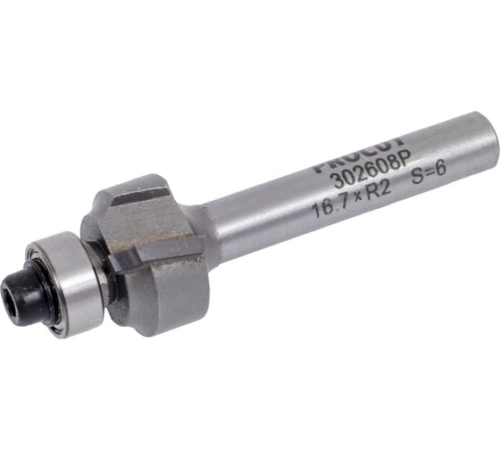 Изображение товара Фреза радиусная с полками (калевка) по древесине, фанере R=2 мм, D=16.7x8.7 мм, S=6 мм PROCUT 302608P