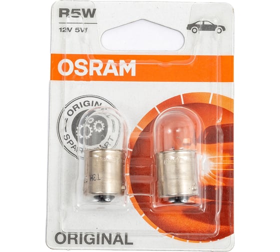 Изображение товара Автолампа R5W BA15s 2 штуки 12В 1.10 Osram 5007-2BL 414049