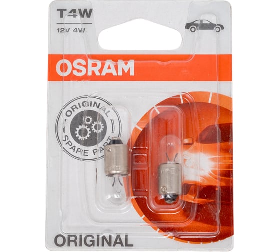 Изображение товара Автолампа Osram T4W BA9s, 2шт 12V ,1,10 3893-02B