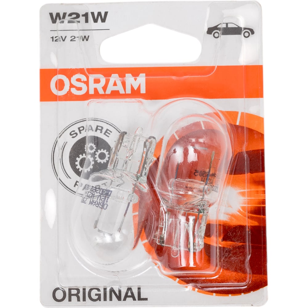 Автолампа Osram W21W W3*16d 12V /1/10/50 O-7505-2бл
