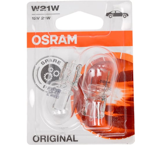 Изображение товара Автолампа Osram W21W W3 16d, 2шт 12V ,1,10,50 7505-02B