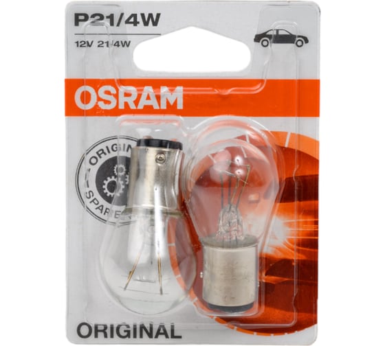 Изображение товара Автолампа OSRAM P21/4W BAZ15d, 2шт 12V ,1,10 7225-2BL