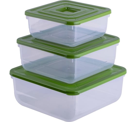 Изображение товара Комплект контейнеров Полимербыт PRACTIC 3 шт., 0.85+1.5+ 2.3 л 438873100