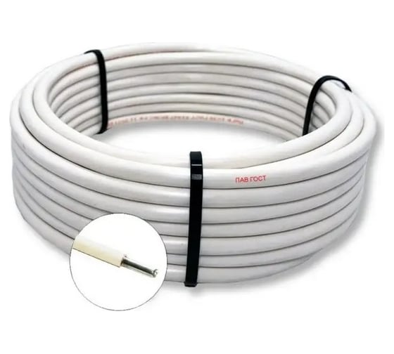 Изображение товара Установочный провод ПРОВОДНИК пав 1x35 мм2 белый, 50м OZ251797L50