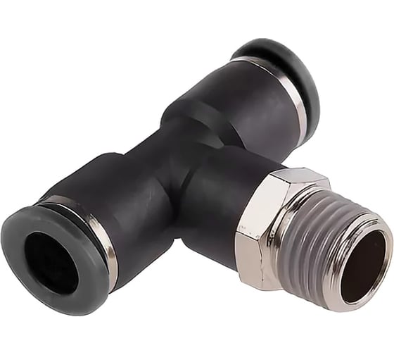 Изображение товара Фитинг цанговый Т-образный 8 мм, наруж. резьба 1/4", пластик, тип PB TITAN LOCK TLP-PB8-02