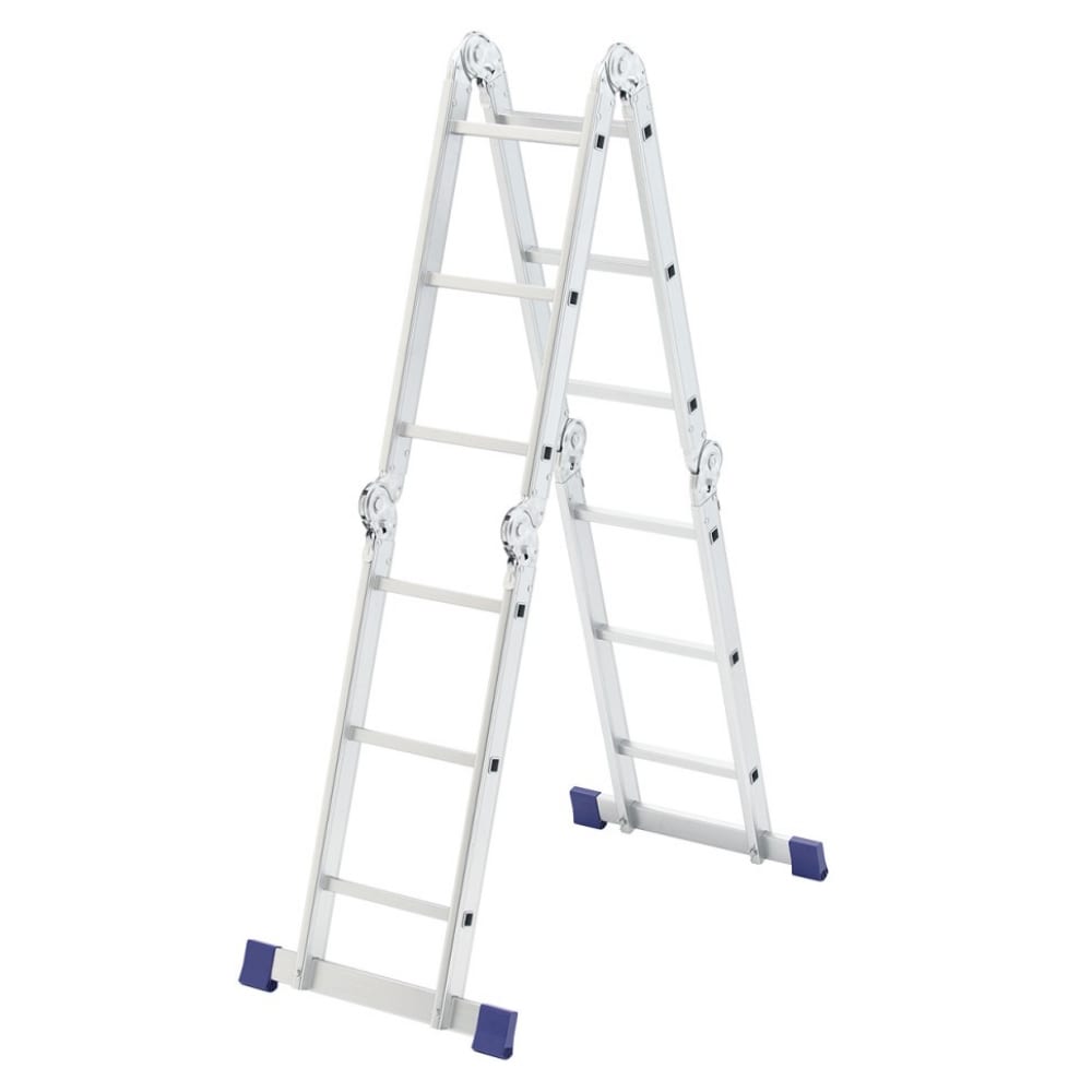 Алюминиевая шарнирная лестница СИБРТЕХ лестница сибртех лестница шарнирная алюминиевая 2x4 2x5