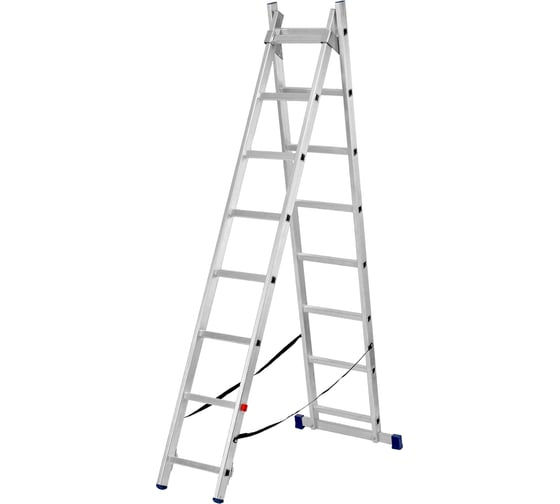 Изображение товара Алюминиевая двухсекционная лестница СИБРТЕХ 2х8 ступеней 97908