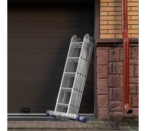 Изображение товара Шарнирная алюминиевая лестница СИБРТЕХ 4х5 97883