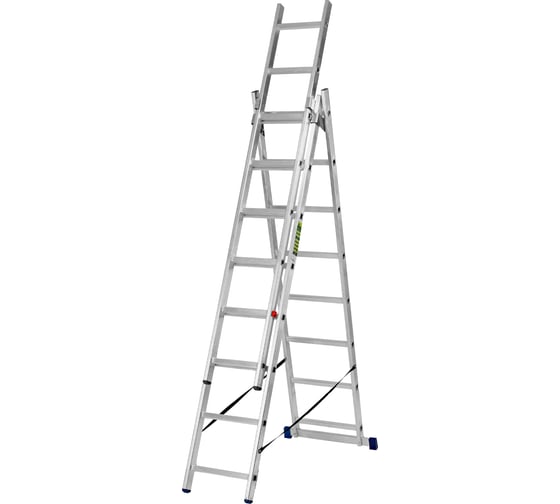 Изображение товара Алюминиевая трехсекционная лестница СИБРТЕХ 3х8 ступеней 97818
