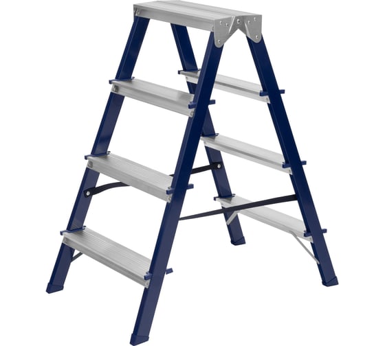 Изображение товара Стальная двусторонняя стремянка СИБРТЕХ 4 ступени 97934