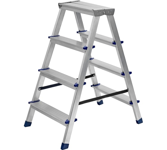 Изображение товара Алюминиевая двусторонняя стремянка СИБРТЕХ 4 ступени 97924