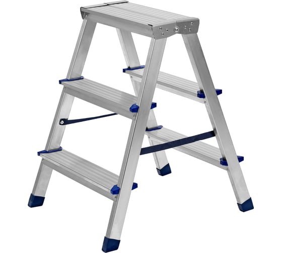 Изображение товара Алюминиевая двусторонняя стремянка СИБРТЕХ 3 ступени 97923