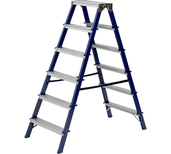 Изображение товара Стальная двусторонняя стремянка СИБРТЕХ 6 ступеней 97936