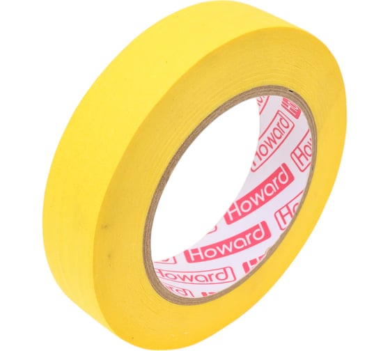 Изображение товара Малярная крепированная клейкая лента HOWARD термо 80С, 25мм х 50м ЦБ-00006398