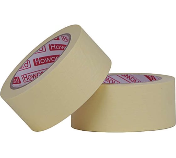 Изображение товара Лента малярная крепированная клейкая HOWARD термостойкая 180С, 50мм х 50м ЦБ-00007947