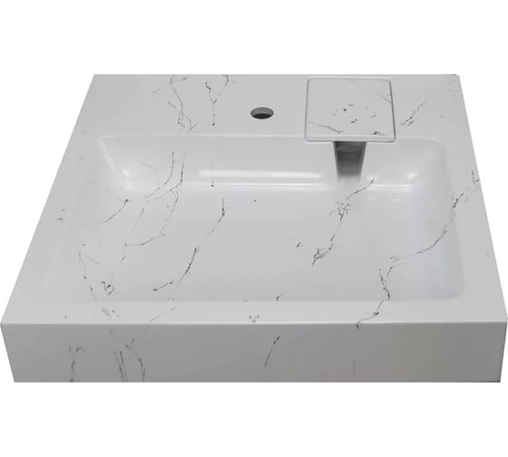 Изображение товара Раковина над стиральной машиной Stella Polar Солярис 60х60, белый мрамор SP-00001405