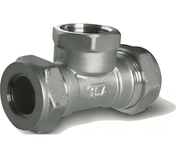 Изображение товара Никелированный тройник TIM  15 - 1/2 вн резьба - 15 771323