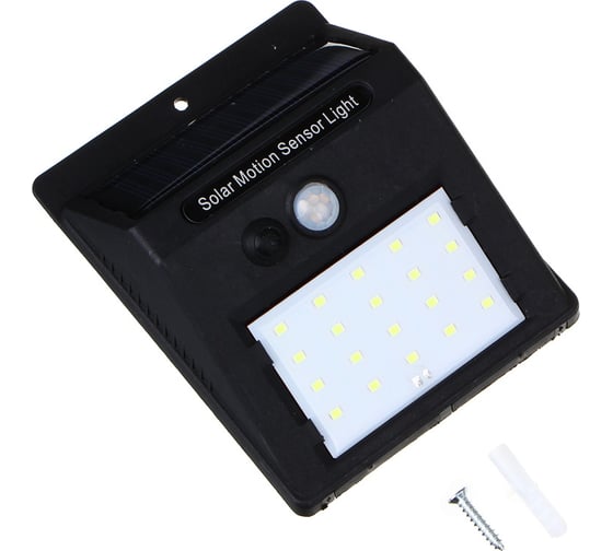 Изображение товара Уличный настенный фонарь Ермак на солнечной батарее, 20 LED, 1200мАч, 9,5x12,5x4,8см 225-037