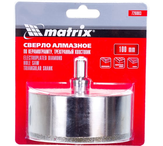 Изображение товара Сверло алмазное по керамограниту (100х67 мм) MATRIX 726883