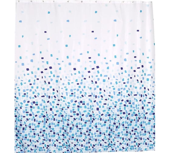Изображение товара Занавеска (штора) для ванной комнаты Verran mozaic тканевая 180x180 см., цвет синий 631-11
