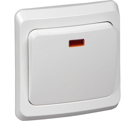 Изображение товара Выключатель 1-клавишный Systeme Electric (Schneider Electric) Этюд, 10 А, IP20, с индикацией, белый, арт. BC10-005B