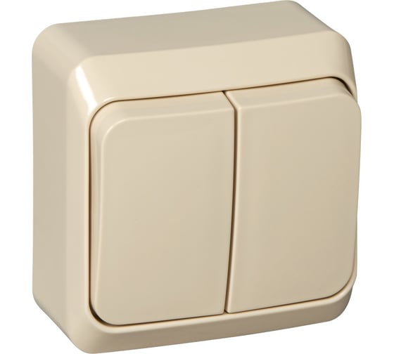 Изображение товара Двухклавишный выключатель Systeme Electric ОП Этюд 10А IP20 кремовый BA10-002K