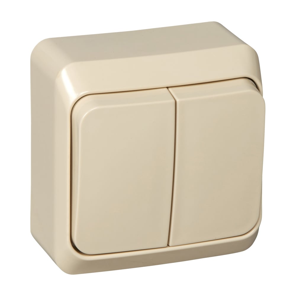 Изображение товара Двухклавишный выключатель Systeme Electric ОП Этюд 10А IP20 кремовый BA10-006K