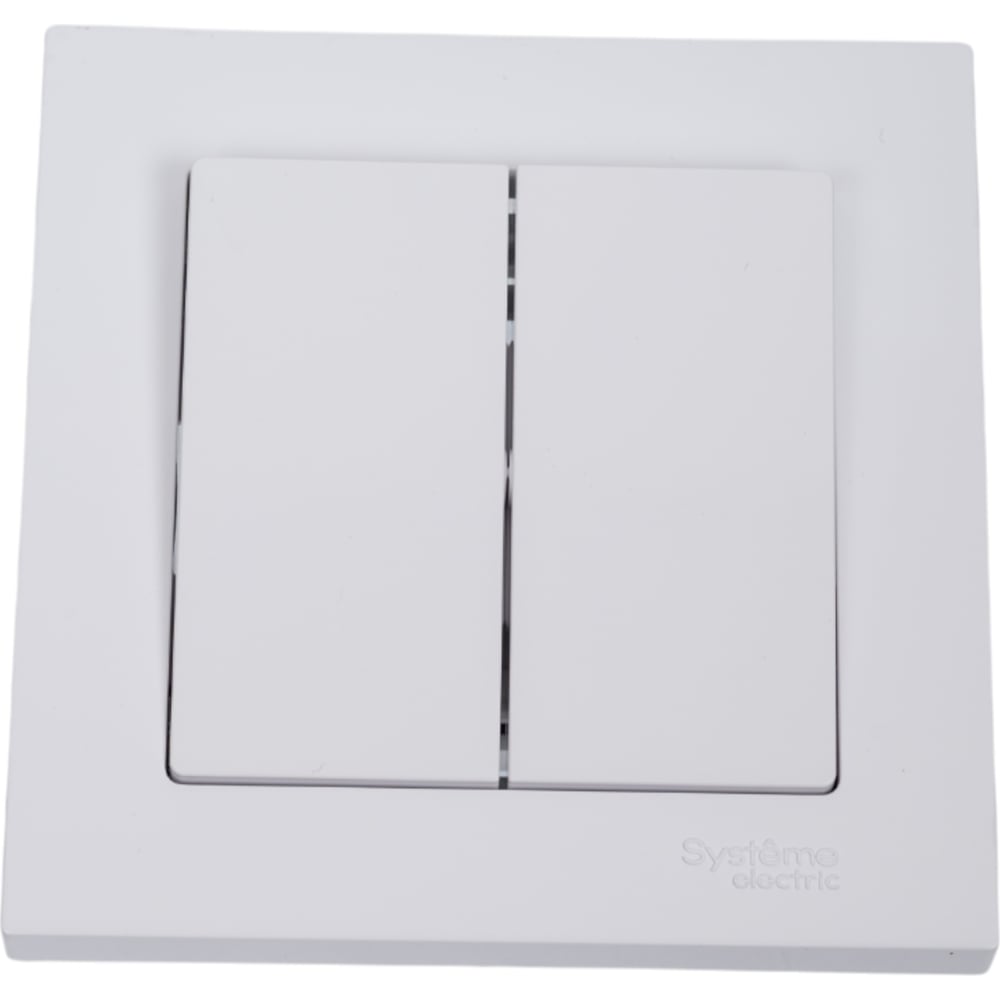 Изображение товара Двухклавишный выключатель Systeme Electric ATLAS DESIGN сх.5 10АХ белый