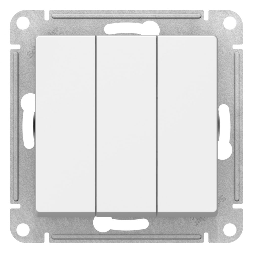 фото 3-клавишный механизм выключателя schneider electric atlas design сх.1+1+1 10ах белый atn000131