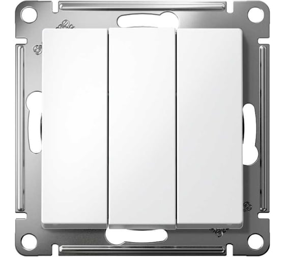 Изображение товара Механизм выключателя 3-клавишный Systeme Electric (Schneider Electric) ATLAS DESIGN, сх.1+1+1, 10 АХ, белый, арт. ATN000131