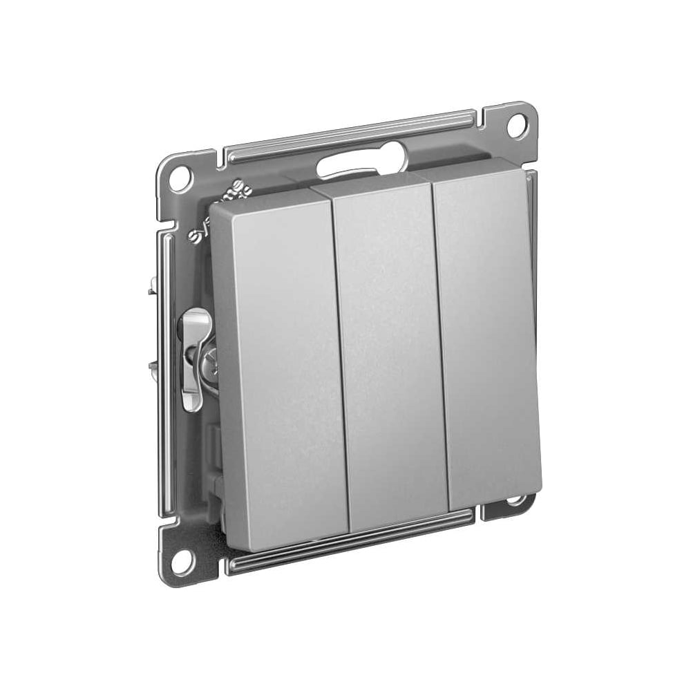 Изображение товара 3-клавишный механизм выключателя Systeme Electric ATLAS DESIGN алюминий 10А IP20