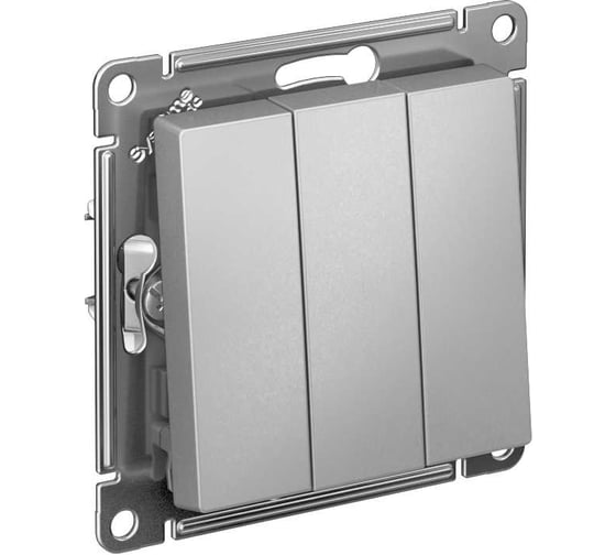 Изображение товара 3-клавишный механизм выключателя Systeme Electric ATLAS DESIGN сх.1+1+1 10АХ алюминий ATN000331