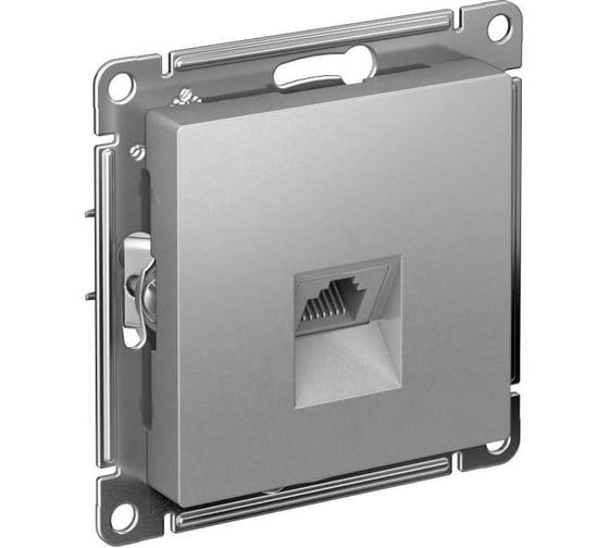 Изображение товара Механизм компьютерной розетки Systeme Electric ATLAS DESIGN RJ45 алюминий ATN000383