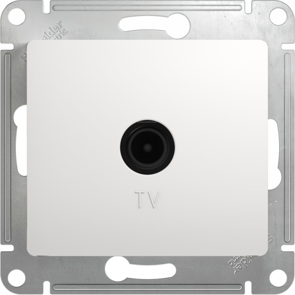 Изображение товара Механизм телевизионной розетки System Electric Glossa 1-м проходной белый