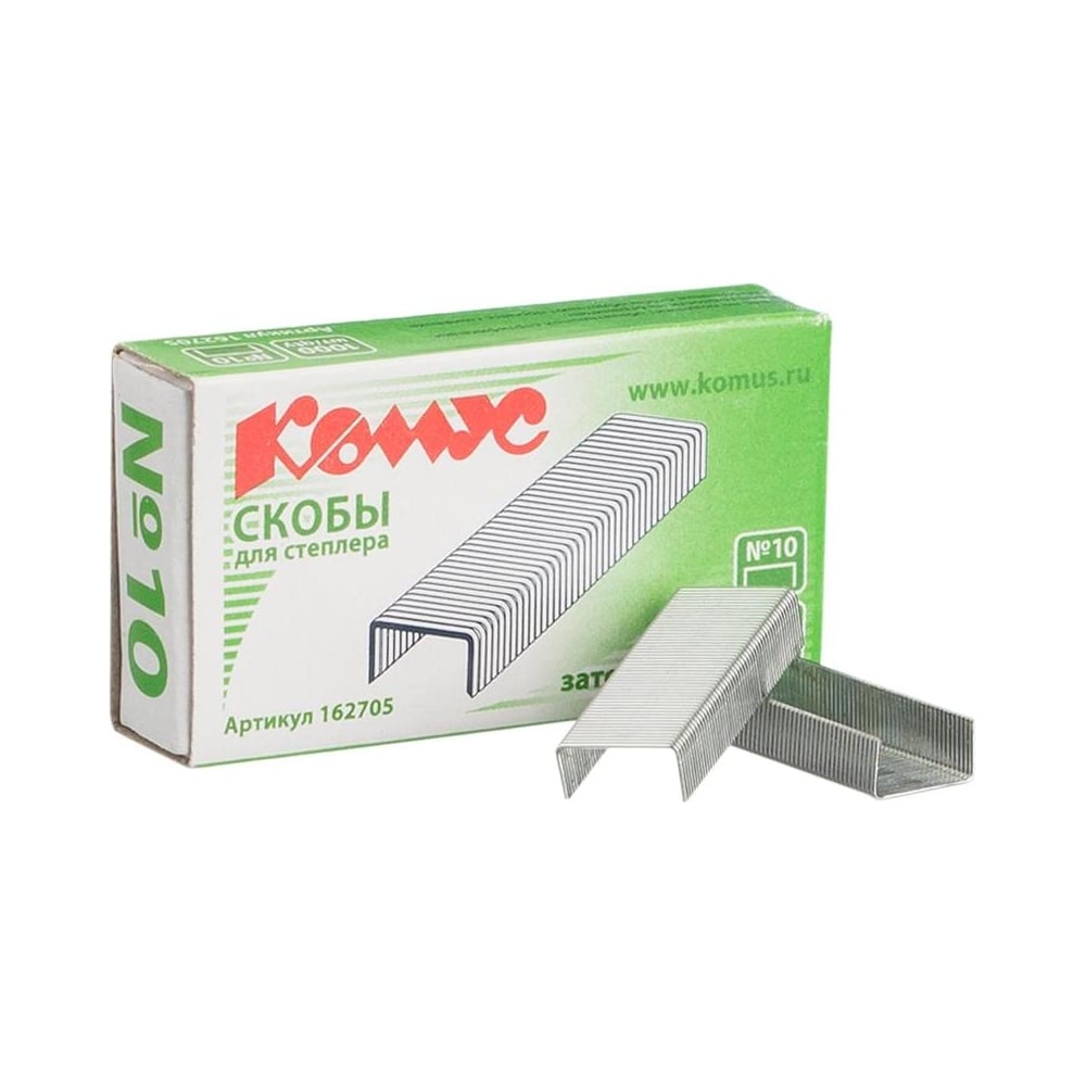 Изображение товара Скобы для степлера Комус n10 оцинкованные 2-20 лист 1000 шт