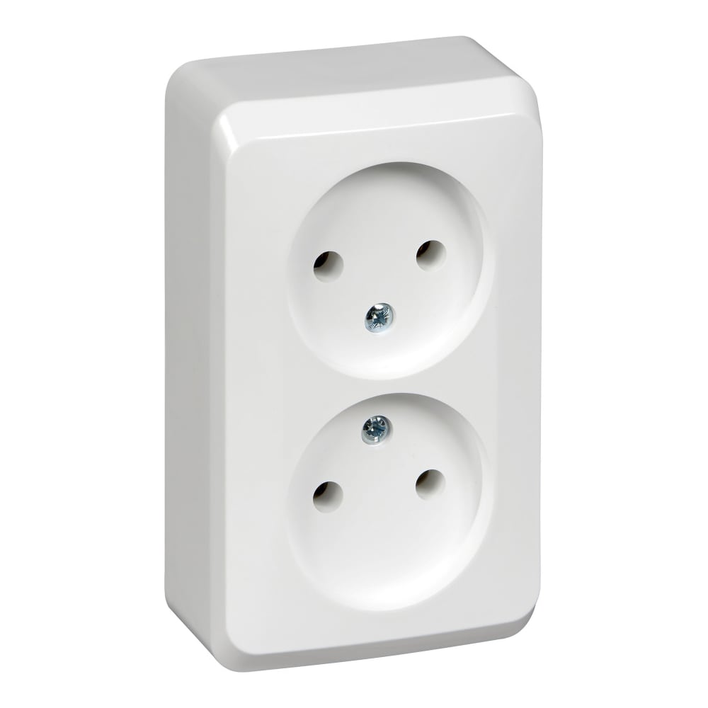Изображение товара Двухместная розетка Systeme Electric Этюд 16А IP20 белая PA16-005B