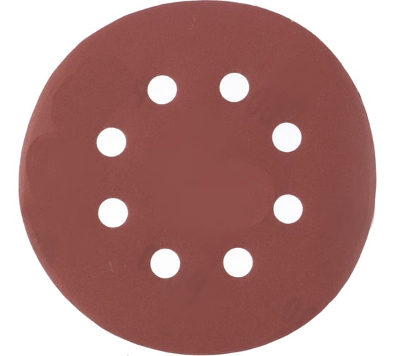 Изображение товара Круг абразивный на ворсовой подложке под липучку, перфорированный (5 шт; 125 мм; 8 отв.; P500) MATRIX 73816