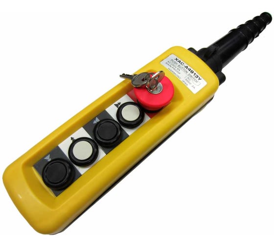 Изображение товара Пульт 4 кнопки, 2 ступенчатые кнопки + авар.стоп + ключ EURO-LIFT 00012433