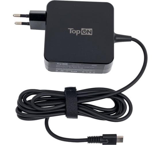 Изображение товара Блок питания для ноутбука hp TopOn 5v-2a - 20v-3.25 65w usb type-c черный TOP-HP65Q