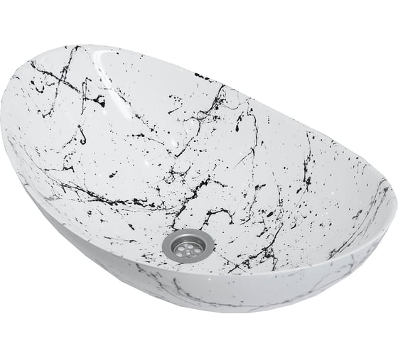 Изображение товара Накладная раковина Stella Pola Орион, белый мрамор SP-00001054