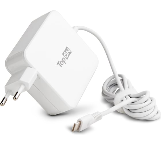 Изображение товара Блок питания для ноутбука huawei TopOn 20v 3.25a 65w usb type-c белый TOP-HW65QW