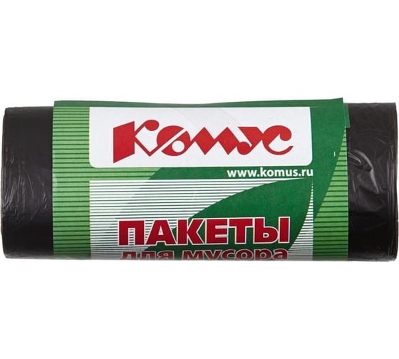 Изображение товара Мешки для мусора ПНД 30 л, 10 мкм, 30 шт в рулоне, черные, 48x58 см Комус 157518