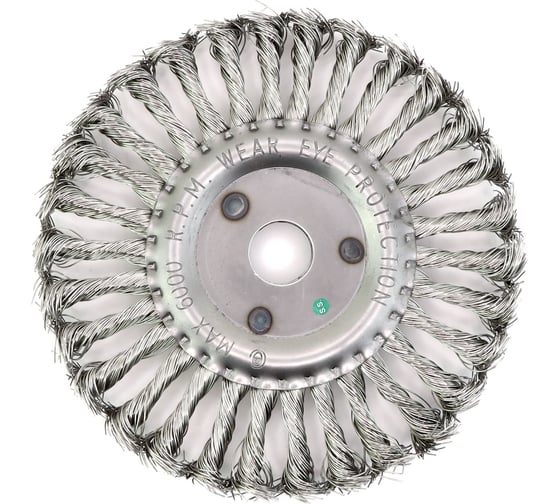 Изображение товара Щетка дисковая жгутовая 175x13x22.2 мм, нержавеющая сталь 0.5 мм EuroBrush 13-033 EB-DSS6L