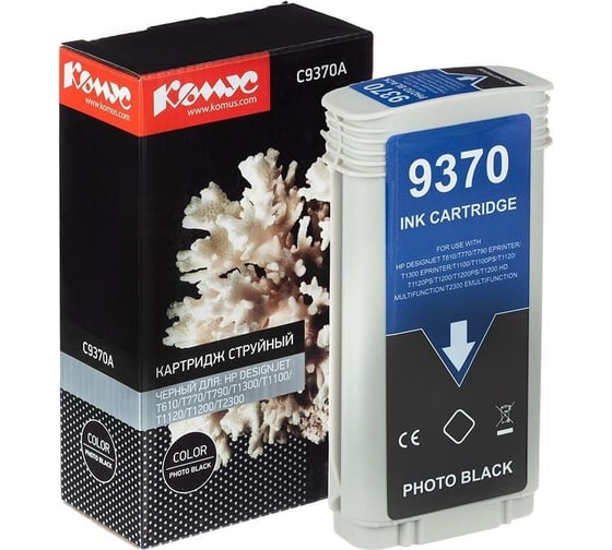 Изображение товара Струйный картридж Комус 72 c9370a черный, фото для dgnj t61077011001120 1614492